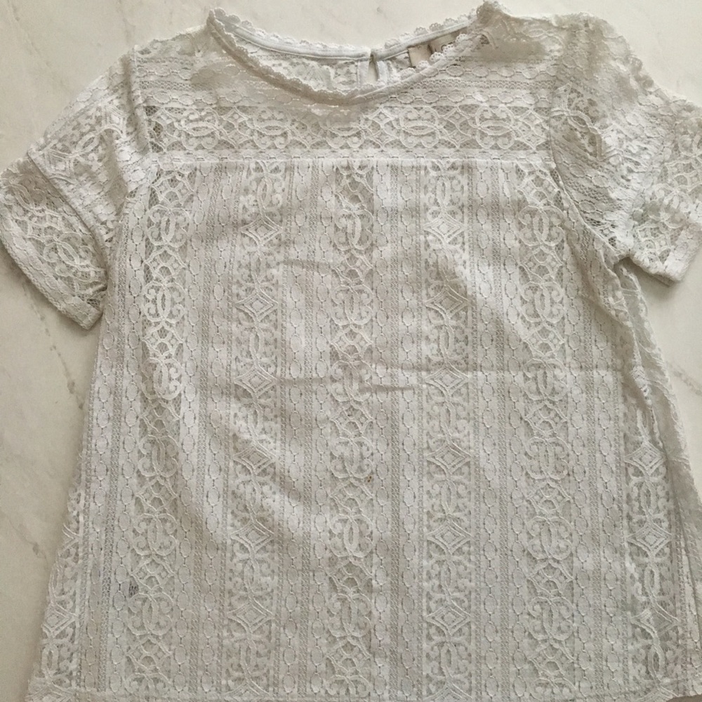 LOFT White Lace Blouse